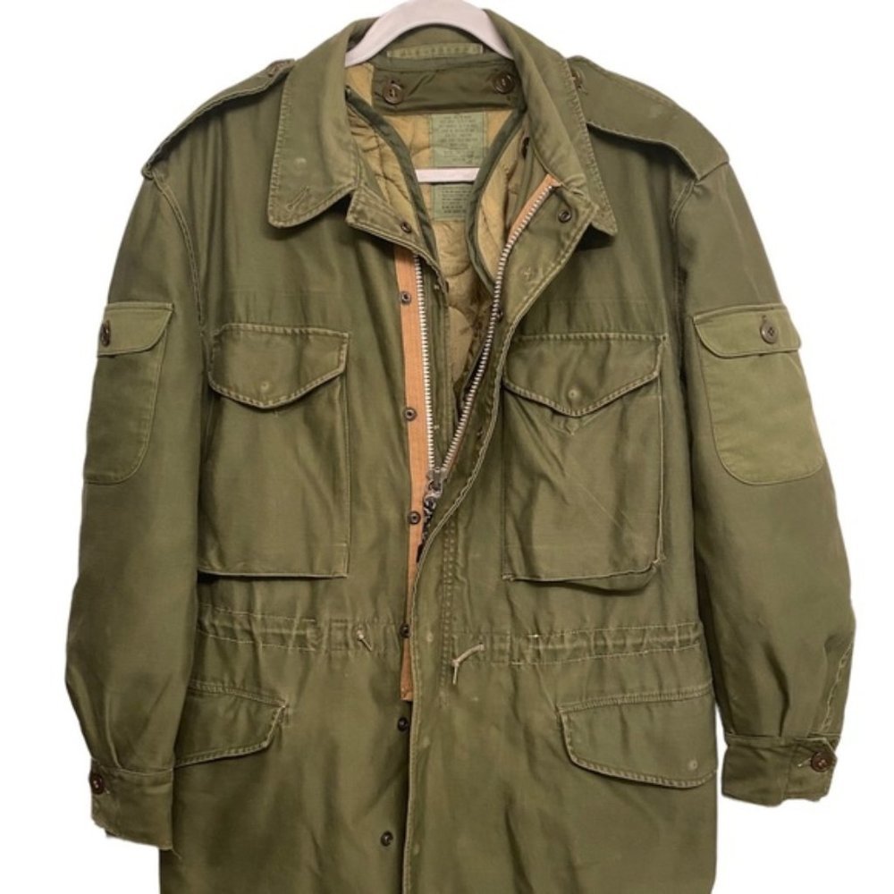 SOLD 90s Rugged Military Field Jacket w/ Liner - Picture 1 of 11